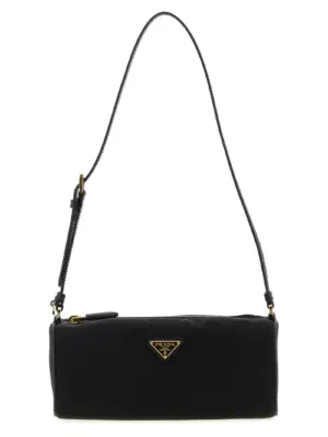 Triangle logo shoulder bag PRADA Black
