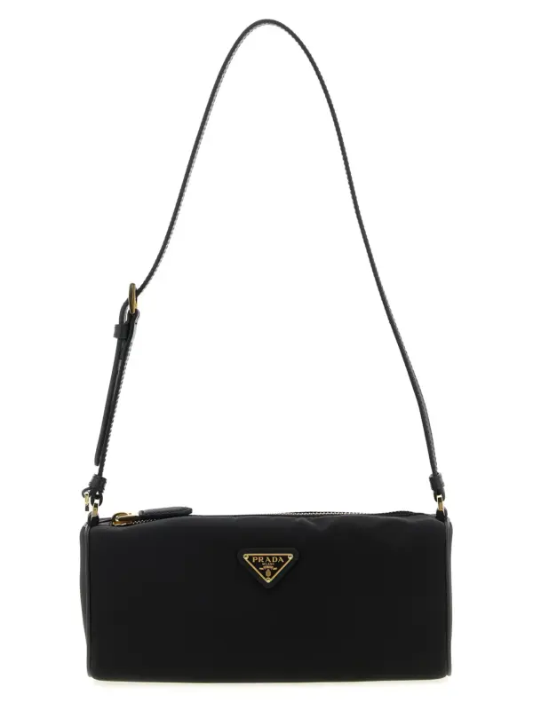 Triangle logo shoulder bag PRADA Black