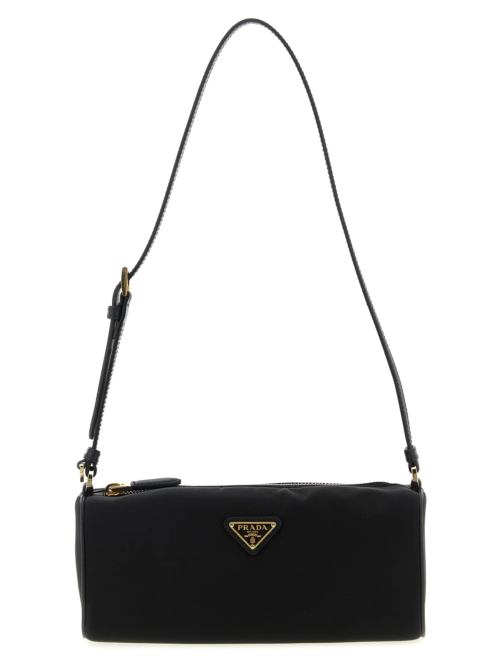 Сумка через плече Prada Triangle Logo Чорна 1 Triangle logo shoulder bag PRADA Black