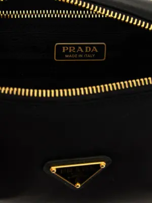 Triangle logo shoulder bag 100% polyamide PRADA Black