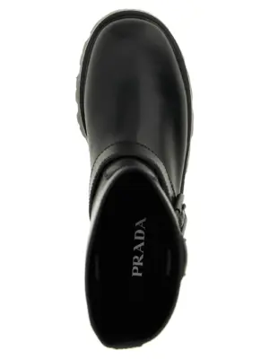 Biker boots 100% calfskin leather (Bos Taurus) PRADA Black
