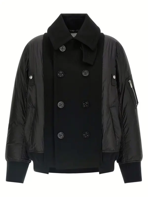 Wool insert bomber jacket SACAI Black