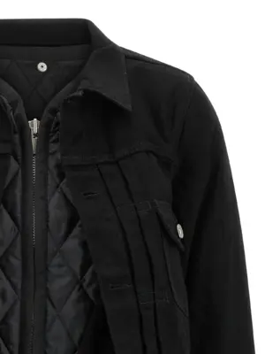 2in1 jacket 100% cotton SACAI Black