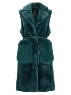 'Merino Straight-Volpe Shadow' vest BLANCHA Green