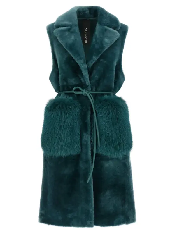 'Merino Straight-Volpe Shadow' vest BLANCHA Green