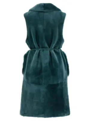 'Merino Straight-Volpe Shadow' vest 25161200HUNTER BLANCHA Green