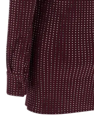 Rhinestone dress 100% cotton THE ATTICO Bordeaux