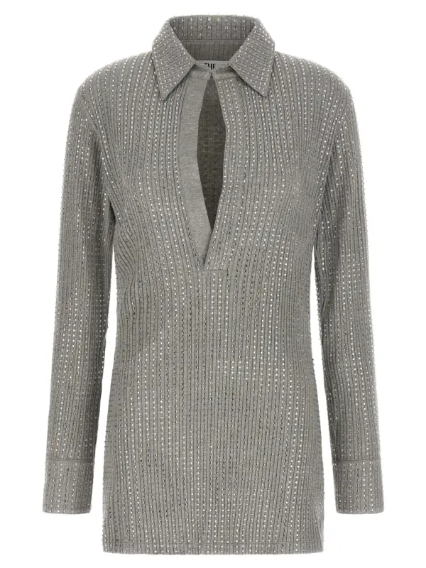Rhinestone dress THE ATTICO Gray