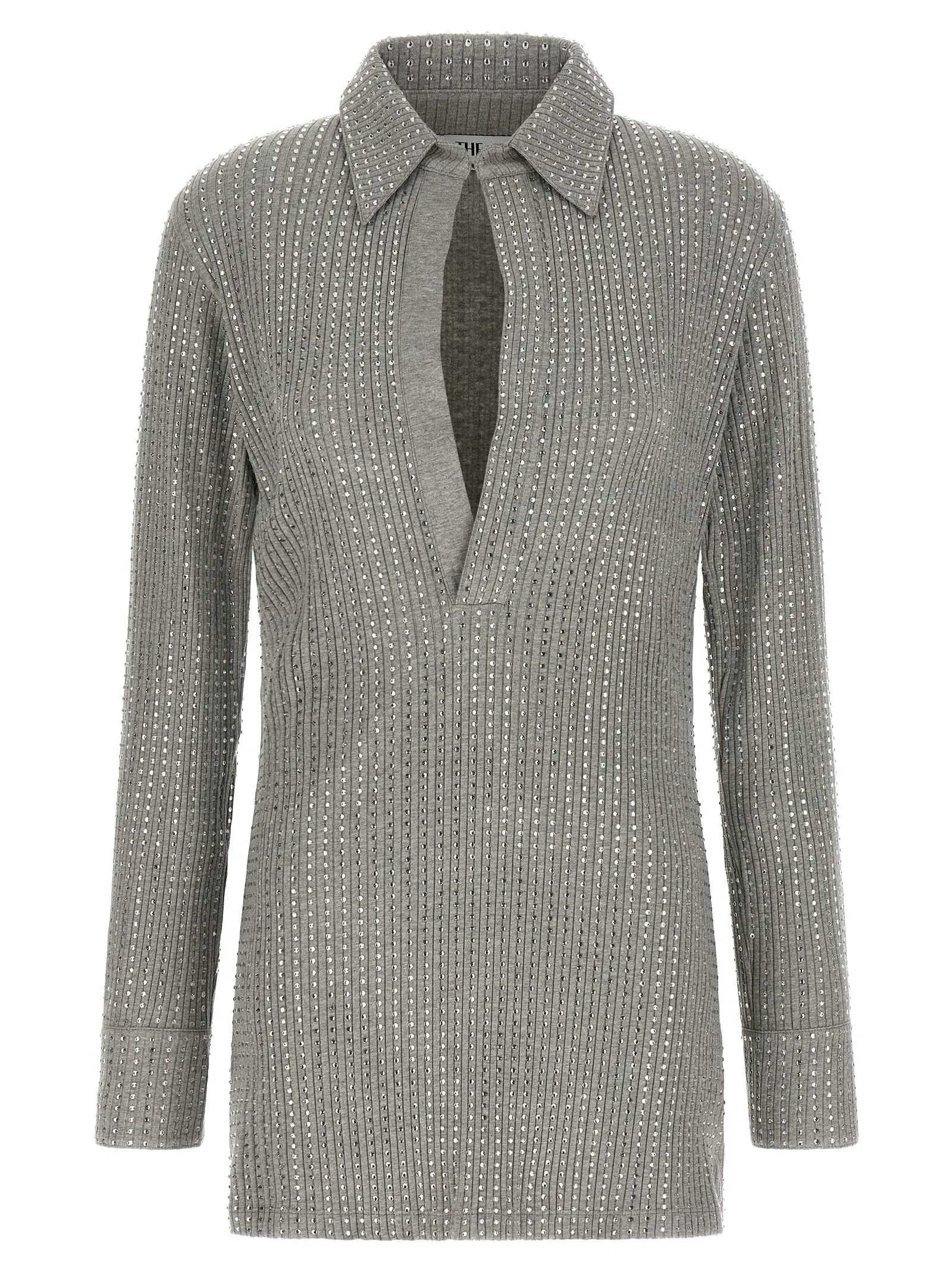 Сукня Rhinestone The Attico Сіра 1 Rhinestone dress THE ATTICO Gray