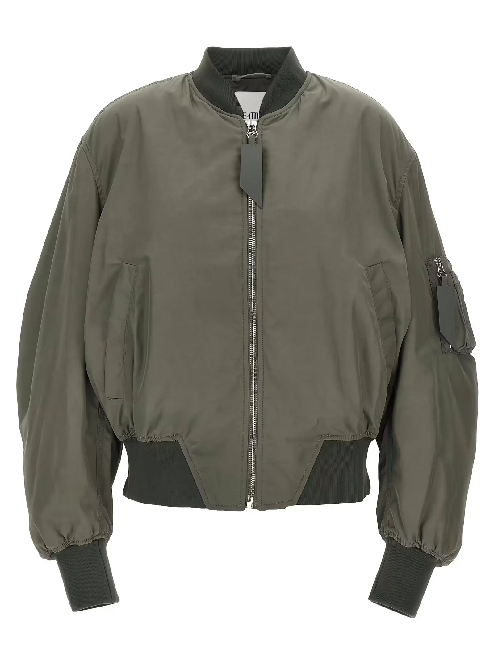 Бомбер нейлоновий The Attico Зелений 1 Nylon bomber jacket THE ATTICO Green