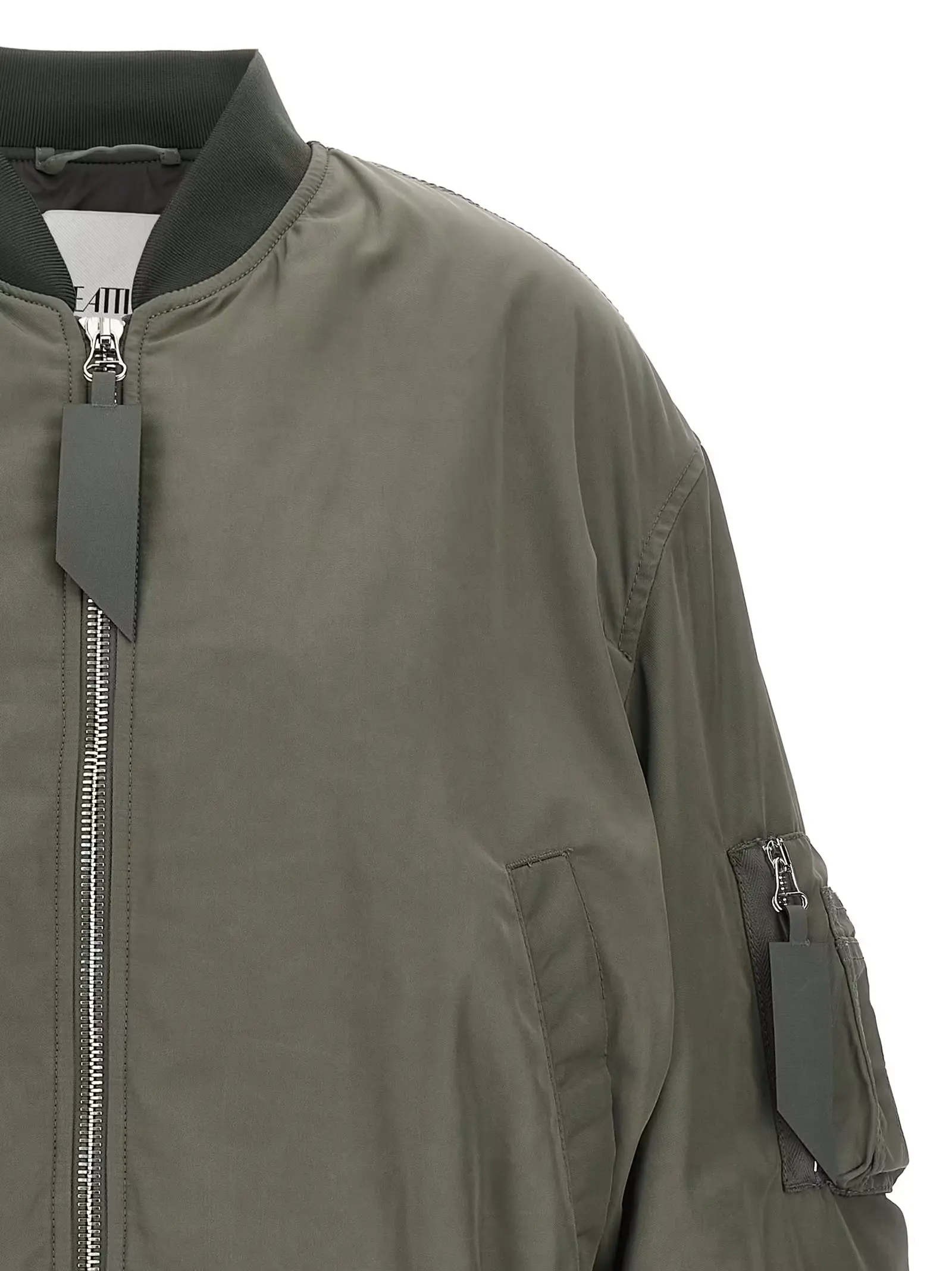 Бомбер нейлоновий The Attico Зелений 3 Nylon bomber jacket Woman THE ATTICO Green