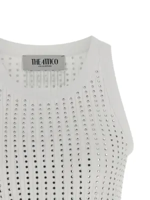 Rhinestone tank top Woman THE ATTICO White