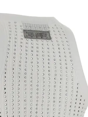 Rhinestone tank top 100% cotton THE ATTICO White