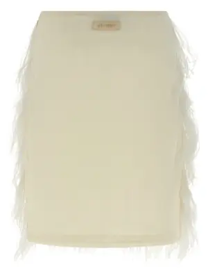 Ostrich feather skirt 251WCS00282507 THE ATTICO White