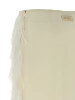 Ostrich feather skirt 100% polyester THE ATTICO White