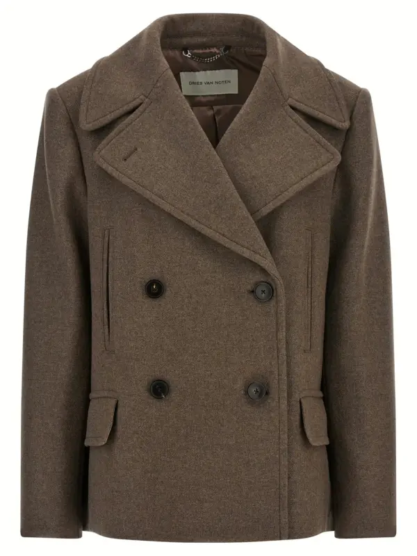 'Vafel' coat DRIES VAN NOTEN Gray