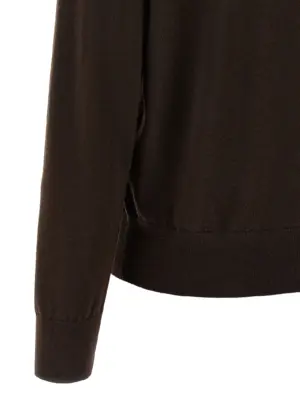 'Tuno' polo shirt 100% merino wool DRIES VAN NOTEN Brown