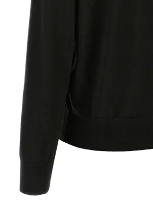 'Tuno' polo shirt 100% merino wool DRIES VAN NOTEN Black