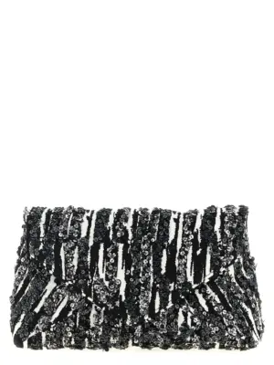'W.L.' clutch DRIES VAN NOTEN White/Black