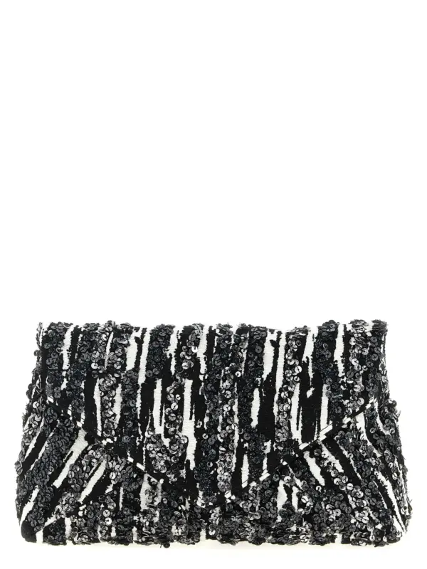 'W.L.' clutch DRIES VAN NOTEN White/Black