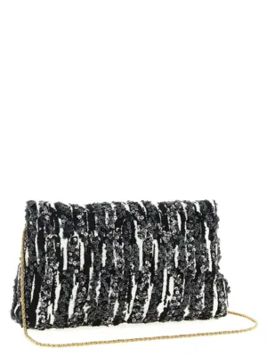 'W.L.' clutch 252011512851900 DRIES VAN NOTEN White/Black