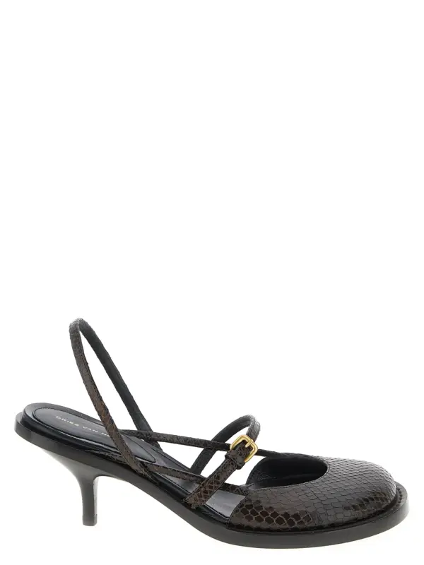 Leather slingback DRIES VAN NOTEN Brown