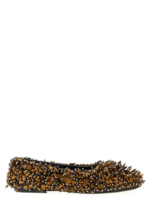 Beaded ballet flats DRIES VAN NOTEN Brown
