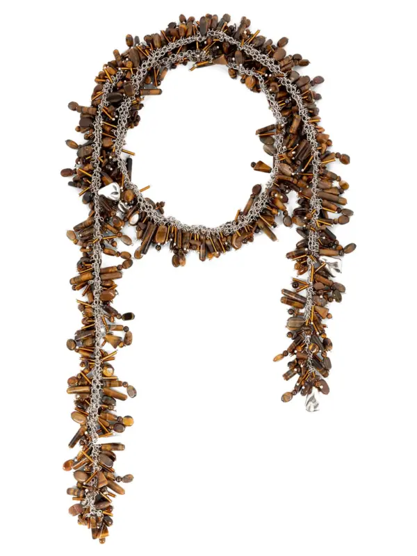 'Embroidered Scarf' necklace DRIES VAN NOTEN Brown
