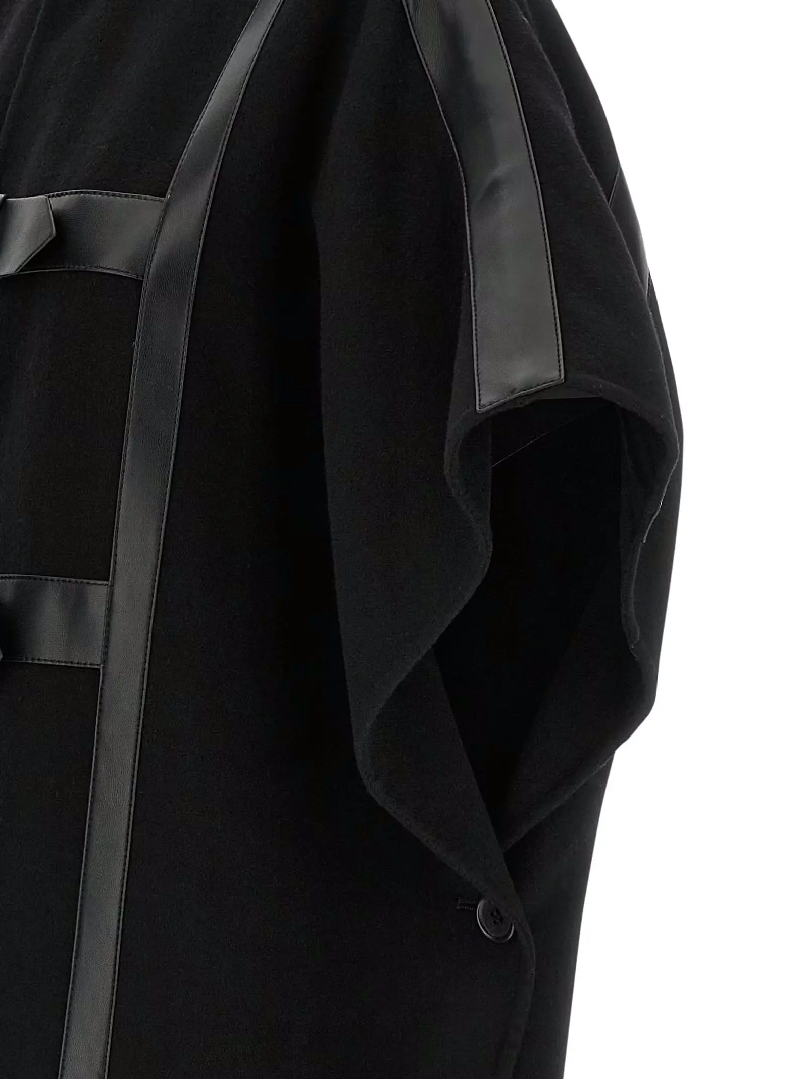 Кейп вовняний Twin Set Чорний 4 Wool cape 50% polyester