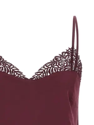 Satin lace top Woman TWIN SET Bordeaux