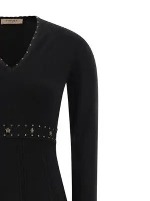 Rhinestone studded dress Woman TWIN SET Black