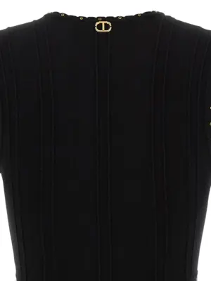 Rhinestone studded dress 60% viscose 26% polyester 14% polyamide TWIN SET Black