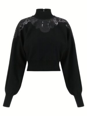 Tulle lace sweater TWIN SET Black