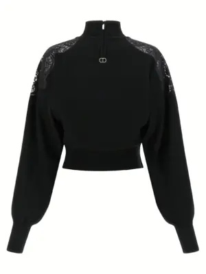 Tulle lace sweater 252TP340600006 TWIN SET Black