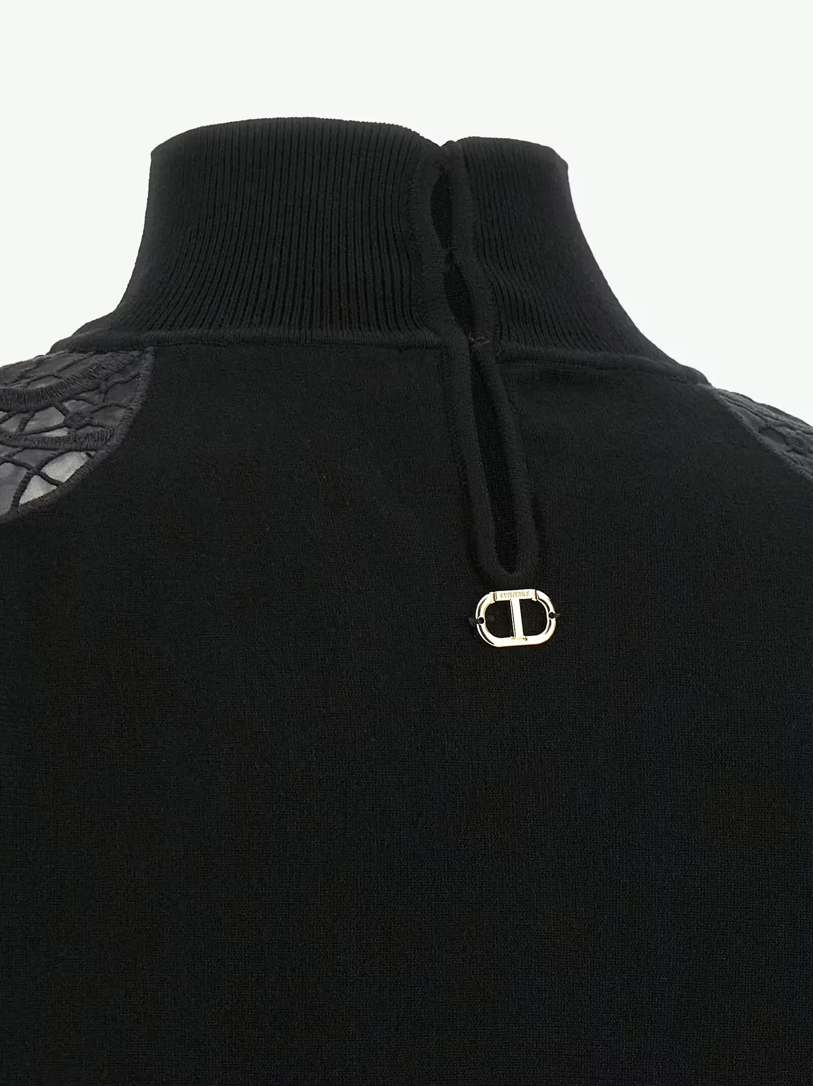 Светр Twin Set Tulle lace Чорний 4 Tulle lace sweater 72% viscose