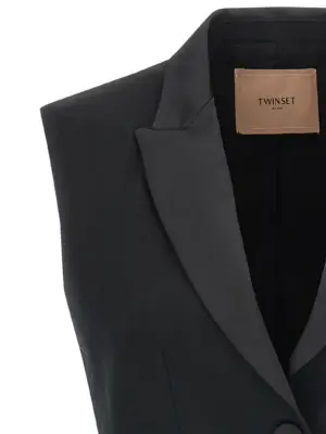 Cropped vest Woman TWIN SET Black