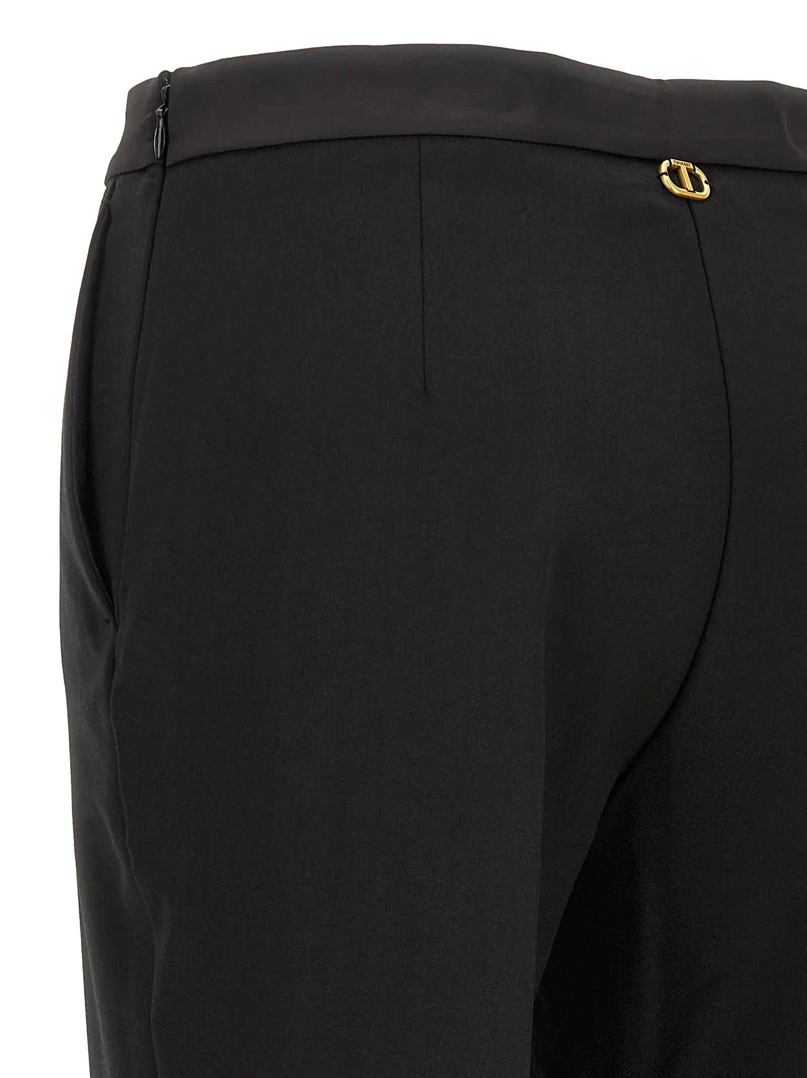 Штани Satin detail Twin Set Чорні 4 Satin detail trousers 58% polyester 21% wool 17% viscose 4% elastane TWIN SET Black