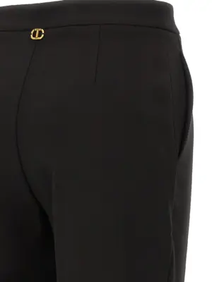 Flared pants 74% polyester 20% viscose 6% elastane TWIN SET Black