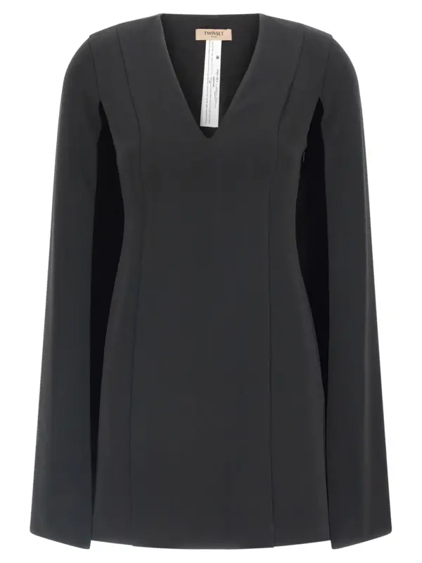 Cape dress TWIN SET Black