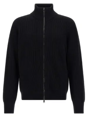 Ribbed cardigan ROBERTO COLLINA Black