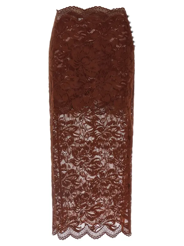 Lace skirt PACO RABANNE Brown