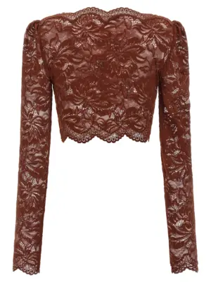 Lace crop top 25HJTO845PA0170P237 PACO RABANNE Brown