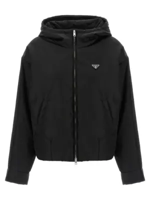 Re-Nylon hooded jacket PRADA Black