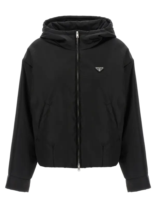 Re-Nylon hooded jacket PRADA Black