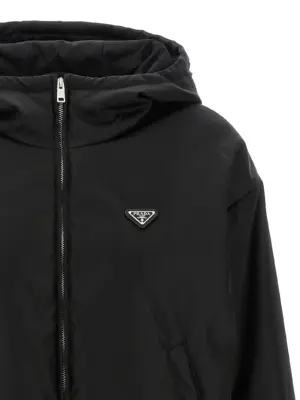 Re-Nylon hooded jacket Woman PRADA Black