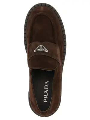 'Double Chocolate' loafers 100% calfskin leather (Bos Taurus) PRADA Brown