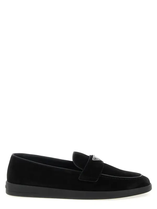 Suede loafers PRADA Black