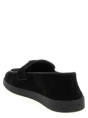Suede loafers Man PRADA Black