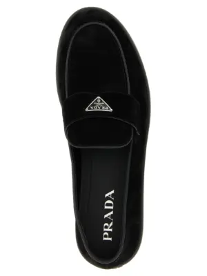 Suede loafers 100% calfskin leather (Bos Taurus) PRADA Black