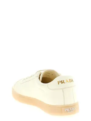Deer leather sneakers Man PRADA White